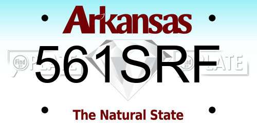 561SRF Arkansas License Plate