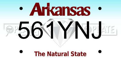 561YNJ Arkansas License Plate