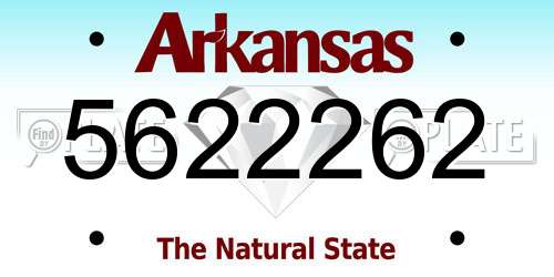 5622262 Arkansas License Plate