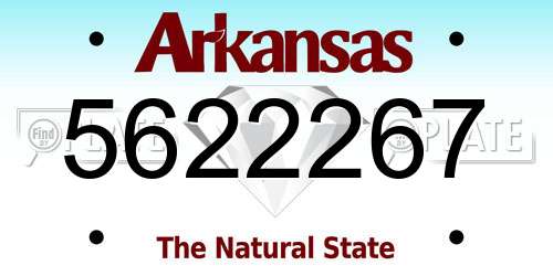5622267 Arkansas License Plate