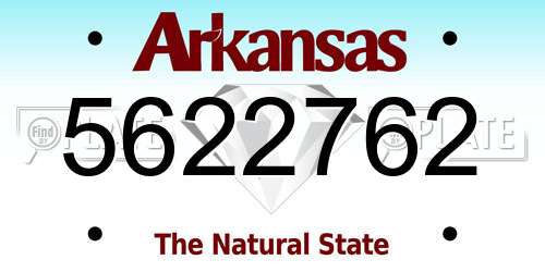 5622762 Arkansas License Plate