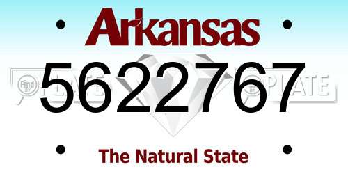 5622767 Arkansas License Plate