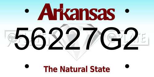 56227G2 Arkansas License Plate