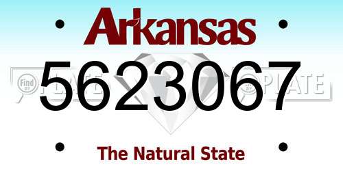 5623067 Arkansas License Plate