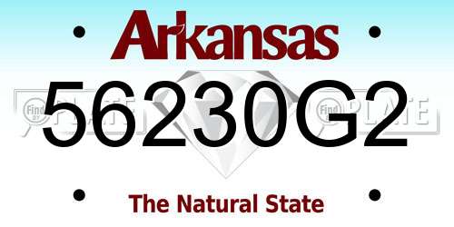 56230G2 Arkansas License Plate