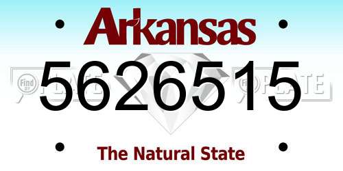 5626515 Arkansas License Plate