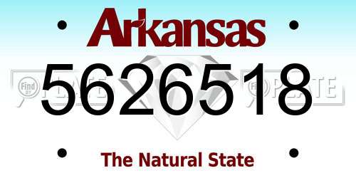 5626518 Arkansas License Plate