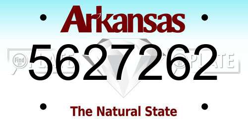 5627262 Arkansas License Plate