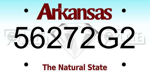 56272G2 Arkansas License Plate