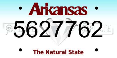 5627762 Arkansas License Plate