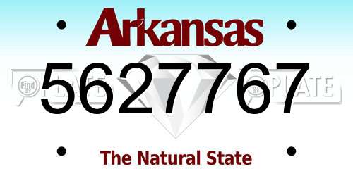 5627767 Arkansas License Plate