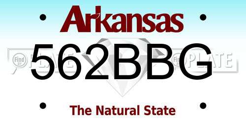 562BBG Arkansas License Plate