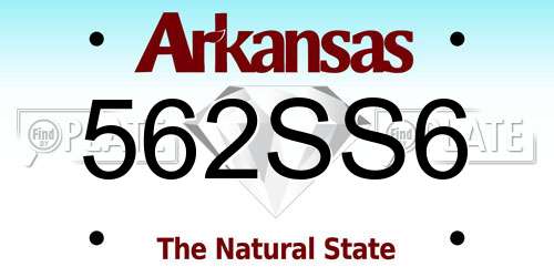 562SS6 Arkansas License Plate