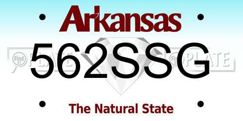 562SSG Arkansas License Plate