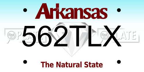 562TLX Arkansas License Plate