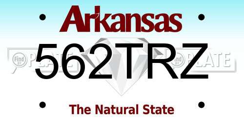 562TRZ Arkansas License Plate