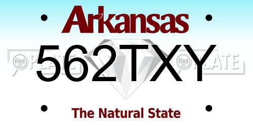 562TXY Arkansas License Plate