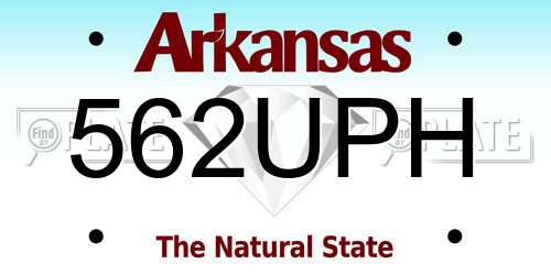 562UPH Arkansas License Plate