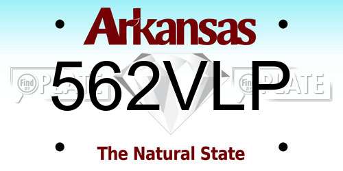 562VLP Arkansas License Plate