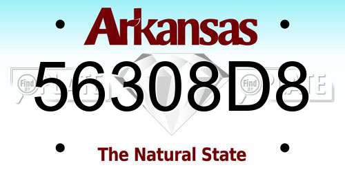 56308D8 Arkansas License Plate