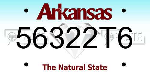 56322T6 Arkansas License Plate