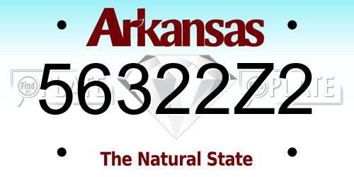 56322Z2 Arkansas License Plate