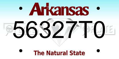 56327T0 Arkansas License Plate