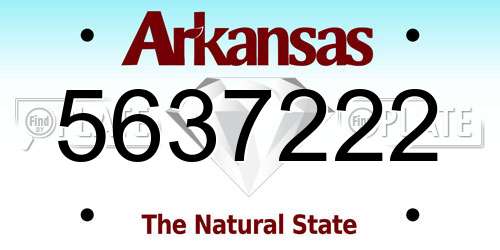 5637222 Arkansas License Plate