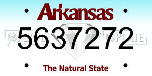 5637272 Arkansas License Plate