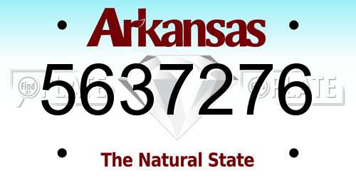5637276 Arkansas License Plate