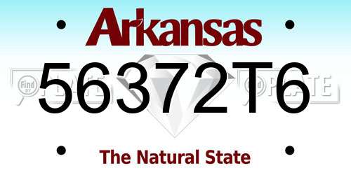 56372T6 Arkansas License Plate