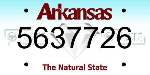 5637726 Arkansas License Plate