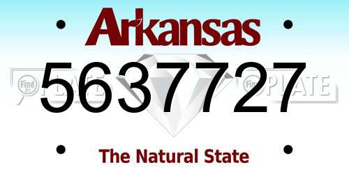 5637727 Arkansas License Plate