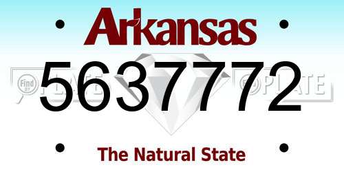 5637772 Arkansas License Plate