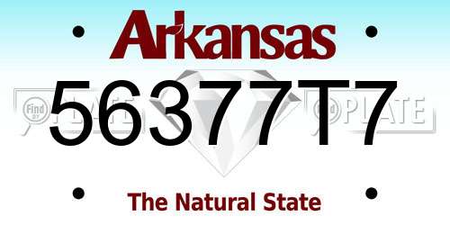 56377T7 Arkansas License Plate