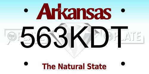 563KDT Arkansas License Plate