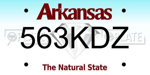 563KDZ Arkansas License Plate