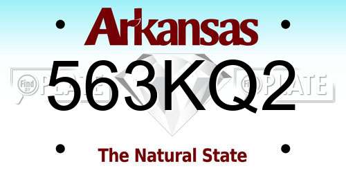 563KQ2 Arkansas License Plate