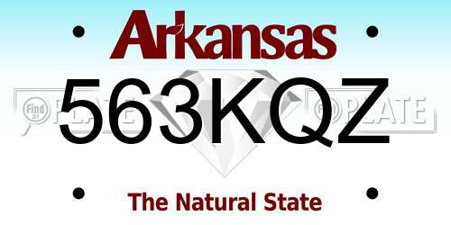 563KQZ Arkansas License Plate