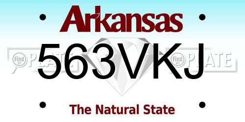 563VKJ Arkansas License Plate