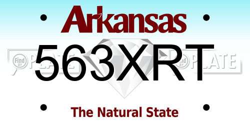 563XRT Arkansas License Plate