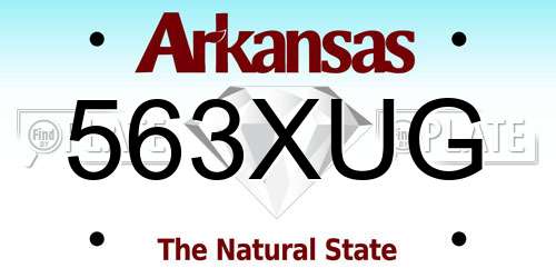 563XUG Arkansas License Plate