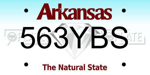 563YBS Arkansas License Plate
