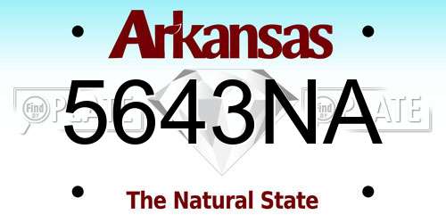 5643NA Arkansas License Plate
