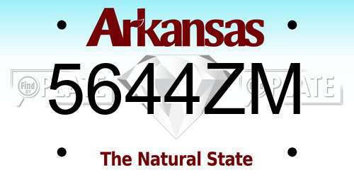 5644ZM Arkansas License Plate