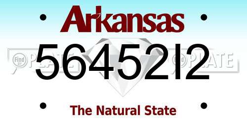 56452I2 Arkansas License Plate