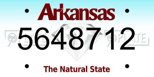 5648712 Arkansas License Plate