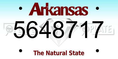 5648717 Arkansas License Plate