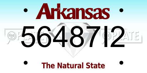 56487I2 Arkansas License Plate
