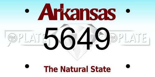 5649 Arkansas License Plate